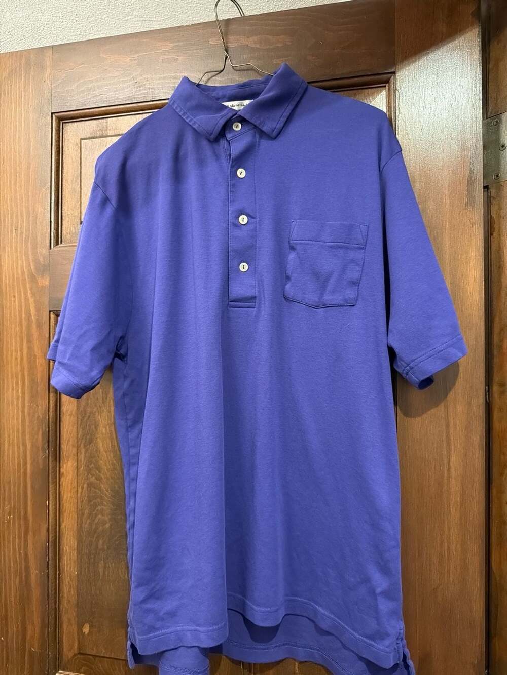 Peter Millar Men's Short Sleeve Pocket Polo Shirt Purple Size M